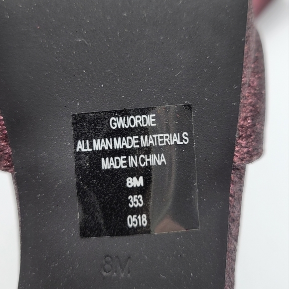 Guess Jordie Metallic Glitter Dark Purple Dress Sandals 8 - Picture 6 of 11